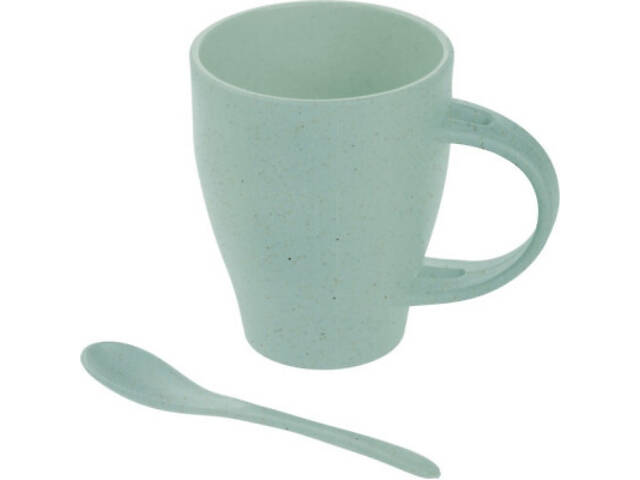 Чашка Voyager бамбукова 300 мл з ложкою зелений (V0847-10) - Фото 1