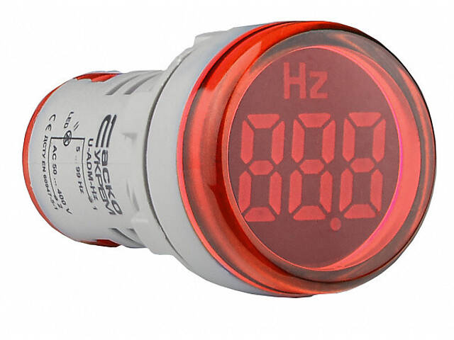 Частотомір цифровий 5-99Hz ᴓ22мм круглий червоний [A0190010163] U-ADM-Hz АСКО - Фото 1
