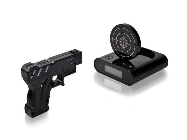 Часы-будильник мишень и пистолет Gun Alarm Clock - Фото 2