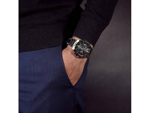 Часы мужские классические наручные японские оригинальные Casio Edifice EFR-566DB-1AVUEF (модуль 5579) - Фото 6