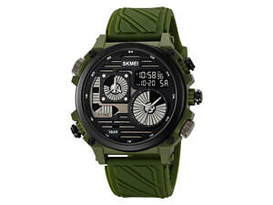 Годинник чоловічий наручний спортивний Skmei 2202 (Зелений силіконовий ремінець)