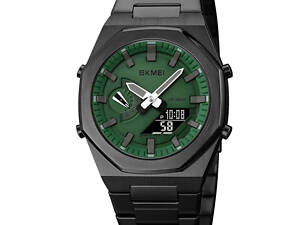 Часы наручные мужские SKMEI 1816BKGNBK, стильные классические мужские часы, фирменные спортивные часы