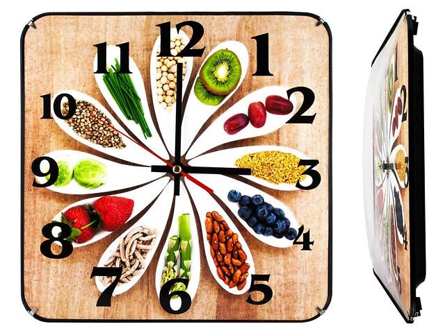 Часы настенные Montre Кухня гурмана 30х30х5 см Стекло Тихий ход (21602) - Фото 1