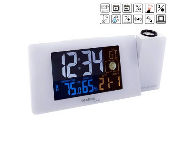 Годинник настільний Technoline WT537 проєкційний White (DAS301197) - Фото 5
