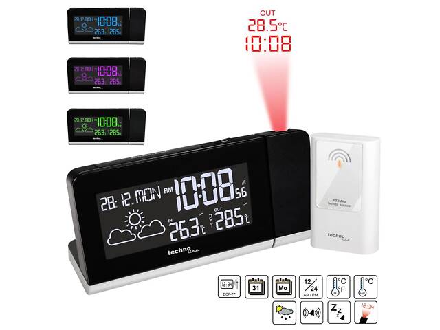 Часы проекционные Technoline WT539 Black (WT539) - Фото 9