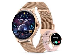 Часы умные наручные Smart Holiday Gold Steel (2 ремешка)