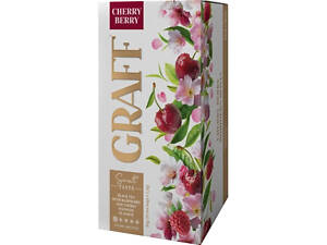 Чай Graff Cherry Berry з ароматом квітів малини та вишні 20x1.5 г (4820279612324)