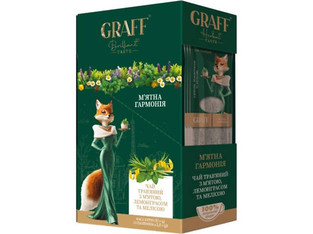 Чай Graff М'ятна Гармонія Mint Harmony 15х2 г (4820279612164) - Фото 1