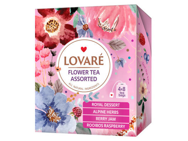 Чай Lovare Асорти Квітковий 4 види по 8 шт (lv.79686) - Фото 1