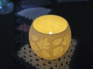 Чайий підсвічник з осіннім декором