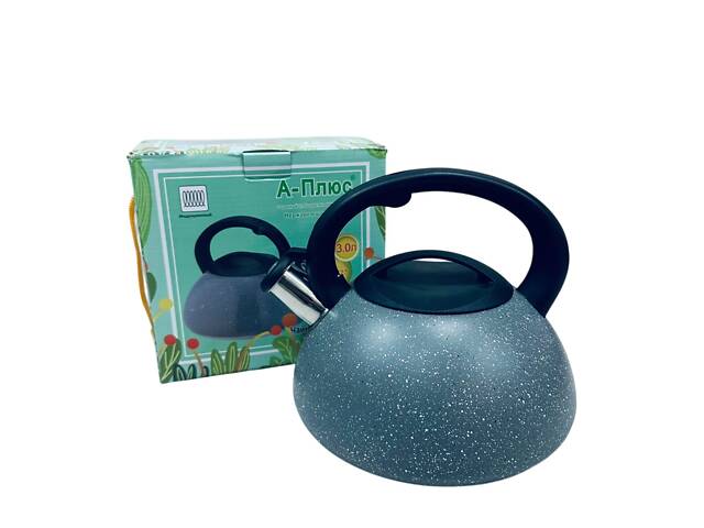 Чайник з нержавіючої сталі A-Plus 1327 зі свистком 3 л Сірий (23578) - Фото 1