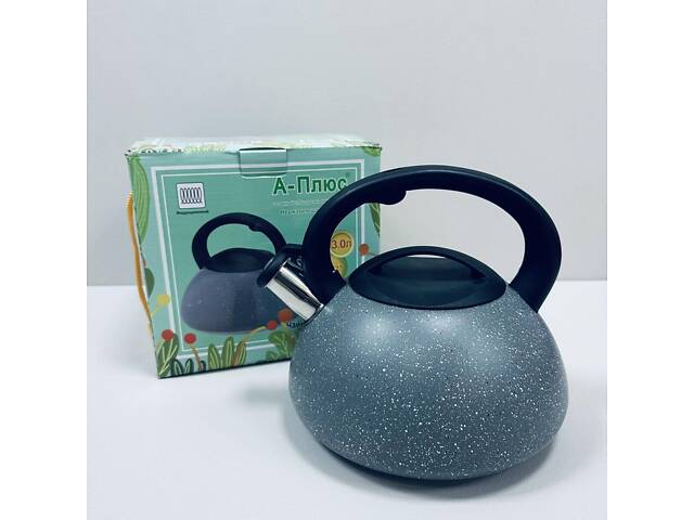 Чайник з нержавіючої сталі A-Plus 1327 зі свистком 3 л Сірий (23578) - Фото 2