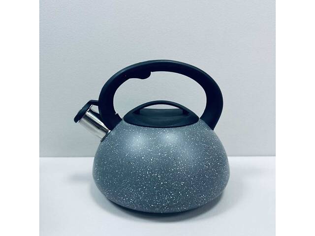 Чайник з нержавіючої сталі A-Plus 1327 зі свистком 3 л Сірий (23578) - Фото 3