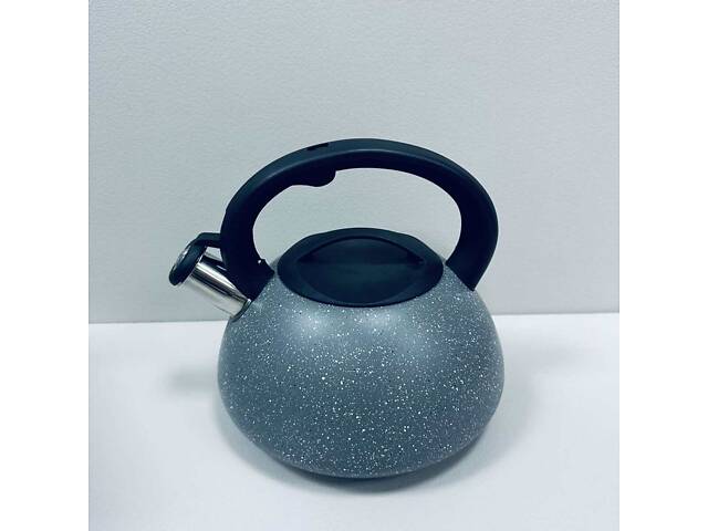 Чайник з нержавіючої сталі A-Plus 1327 зі свистком 3 л Сірий (23578) - Фото 4