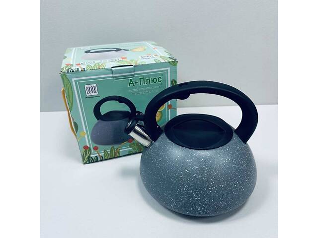 Чайник з нержавіючої сталі A-Plus 1327 зі свистком 3 л Сірий (23578) - Фото 5