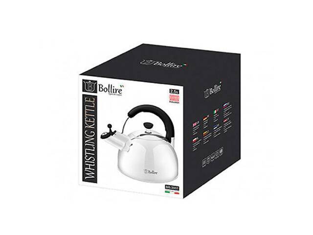 Чайник зі свистком Bollire BR-3007 2.5 л сріблястий - Фото 2