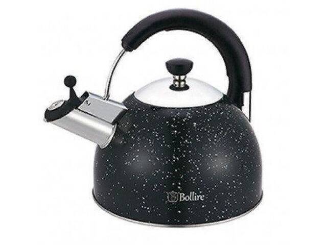 Чайник зі свистком Bollire BR-3008 2.5 л чорний - Фото 1