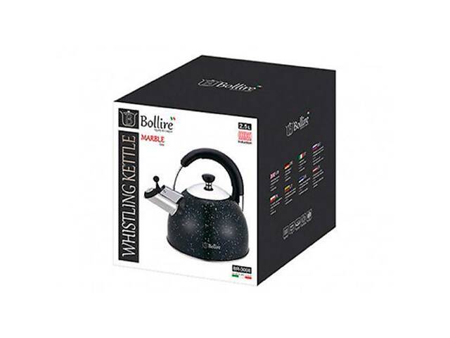 Чайник зі свистком Bollire BR-3008 2.5 л чорний - Фото 2