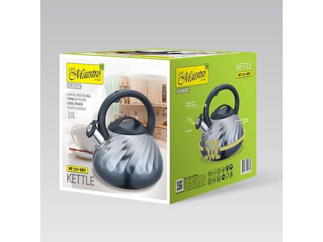 Чайник со свистком Maestro MR-1321-Grey 3 л серый - Фото 4