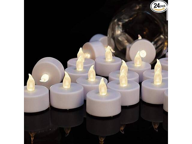 Чайные свечи, беспламенные свечи на батарейках 24 шт. в упаковке, - Фото 1