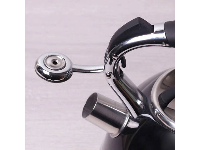 Чайник 2,7 л Kamille з нержавіючої сталі зі свистком і ручкою з покриттям 'soft-touch' чорний КМ-0696AN - Фото 3