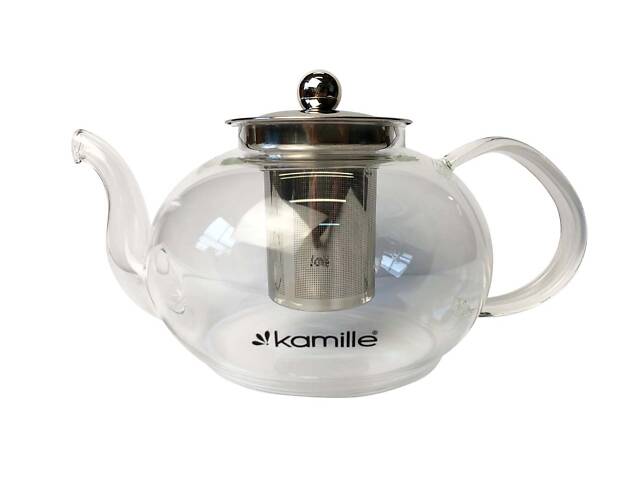 Чайник стеклянный огнеупорный Kamille 500мл с заварником (0783S) - Фото 1