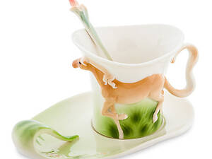 Чайний набір з ложкою Pavone Кінь 150 мл 1105927 фарфор