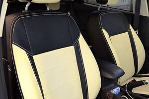 Чохли на сидіння Fiat Fiorino 2008-2021 Qubo 2008-2018 з Екошкіри (Союз-Авто)