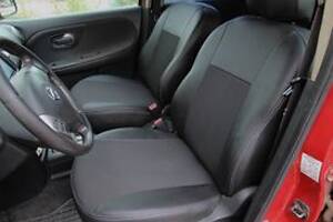 Чохли на сидіння Honda Fit 2013-2021 з Екошкіри та Автотканини (EMC-Elegant)