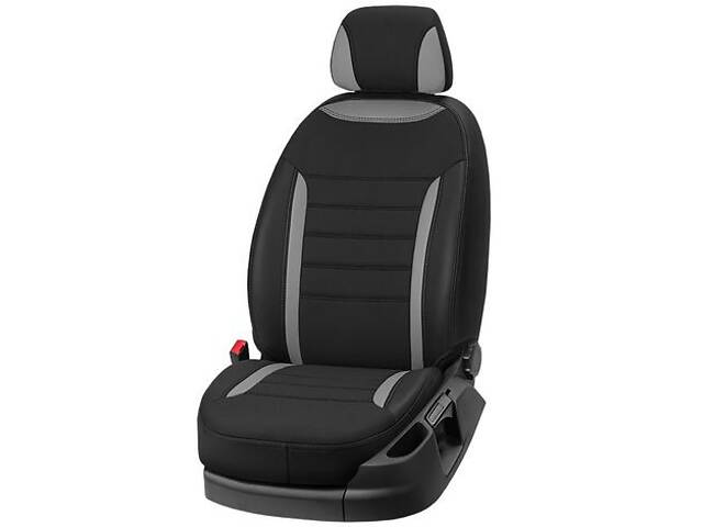 Чохли на сидіння Nissan Leaf 2017-2022 з Екошкіри та Автотканини (EMC-Elegant)
