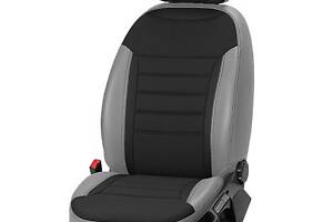 Чохли на сидіння Nissan Leaf 2017-2022 з Екошкіри та Автотканини (EMC-Elegant)
