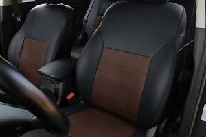 Чохли на сидіння Nissan Tiida 2008-2011 із Екошкіри (EMC-Elegant)