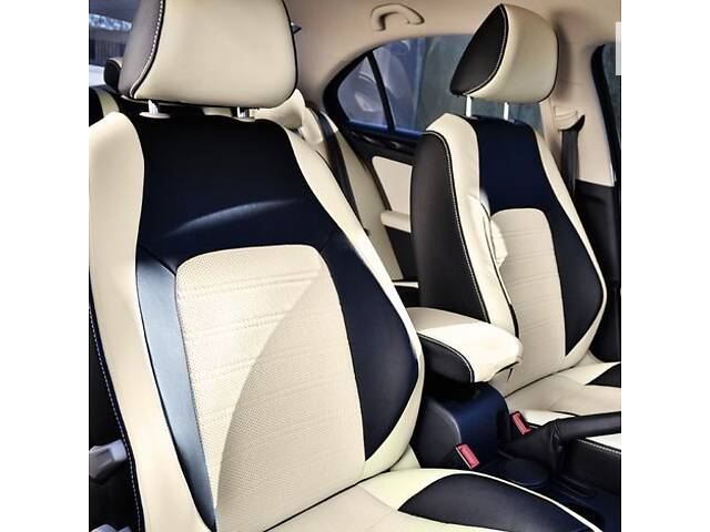 Чехлы на сиденья Toyota Avensis 2002-2008 из Экокожи (Союз-Авто)