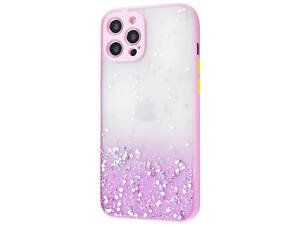 Чехол для Apple Iphone 12 Pro Max розовый HK-349 с блестками