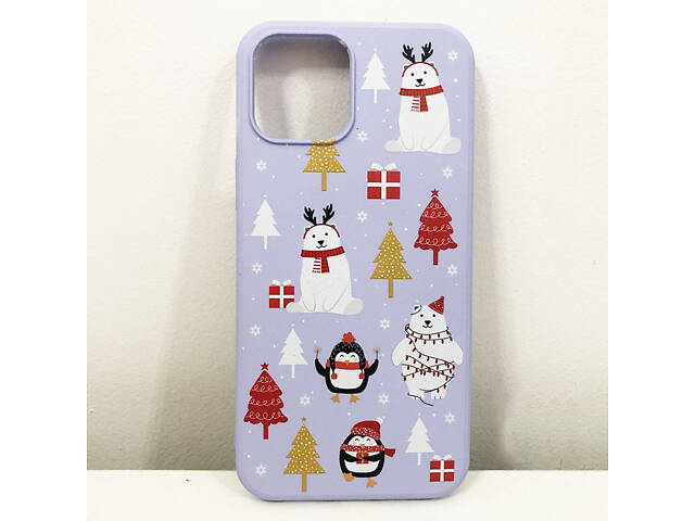 Чехол для Apple Iphone 12 Pro Max. Рождество. Цвет: фиолетовый - Фото 1