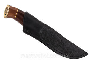 Чехол для ножа 215х50мм нескладного ножны для не складного ножа без гарды черный кожаный ms