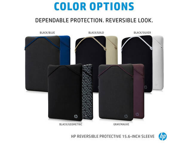 Чохол для ноутбука HP 14' Reversible Protective Blk/Slv Sleeve (2F2J1AA) - Фото 7