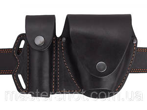 Чехол двойной под магазин ПМ наручники чехол для наручников подсумок для магазина ПМ кожаный черный ms