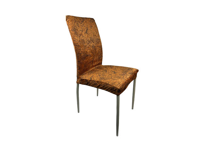 Чехол на стул универсальный Evibu Турция Велюр текстурный 50696 рыжий - Фото 6