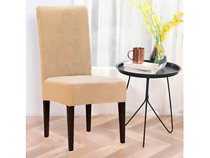 Чехол на стул велюровый Love You 83117 бежевый