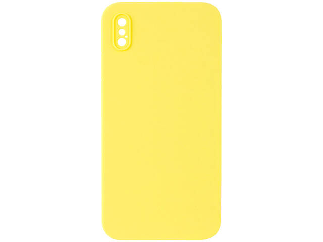 Чехол Silicone Case Square Full Camera Protective (AA) NOLOGO для Apple iPhone X / XS (5.8') Желтый / Yellow - Фото 1