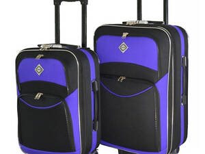 Валіза набір тканини 2 шт середній великий Bonro Style чорно-фіолетовий