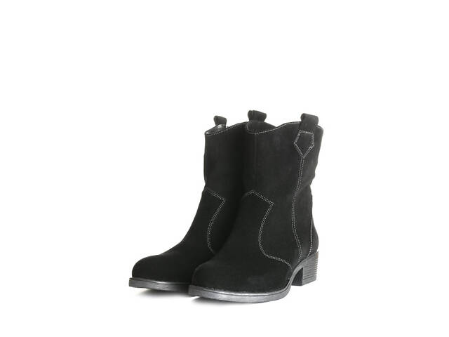 Черевики козаки замшеві напівчоботи труби жіночі широка халявка - Фото 2