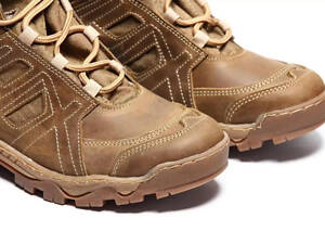 Ботинки тактические военные коричневые светлые кожа крейзи хорс crazy horse.