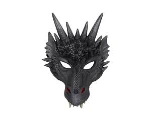 Черная маска дракона RESTEQ из полиуретановой пены, универсальная маска Dragon для взрослых и детей