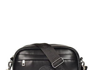 Черная сумка с ремнем на плечо POOLPARTY Capsule из искусственной кожи