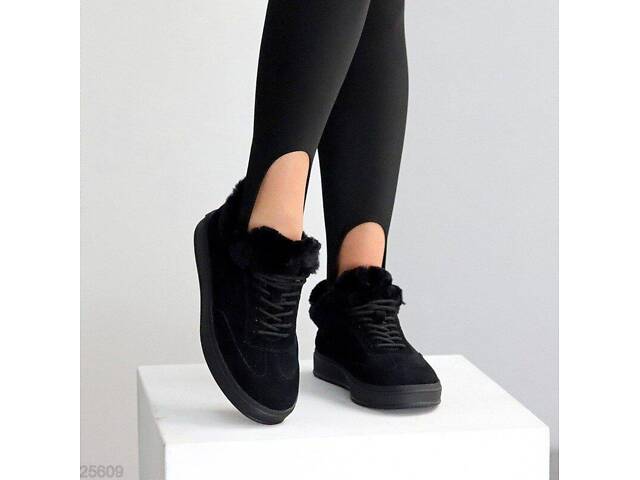 Чорні зимові кросівки з хутром, кросівки Arianna 36,39,41р код 25609 - Фото 3