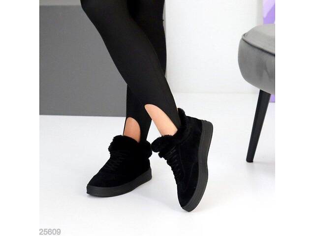Чорні зимові кросівки з хутром, кросівки Arianna 36,39,41р код 25609 - Фото 6