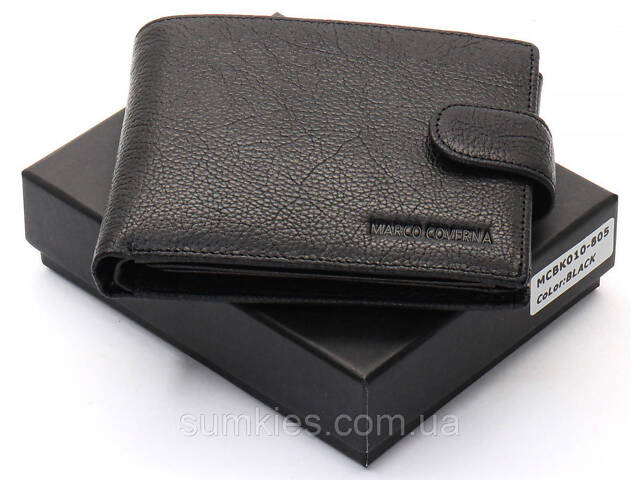 Чорне шкіряне портмоне з відділом для документів Marco Coverna MCBK10-805 - Фото 1