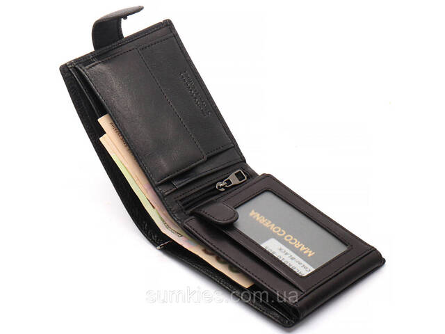 Чорне шкіряне портмоне з відділом для документів Marco Coverna MCBK10-805 - Фото 5